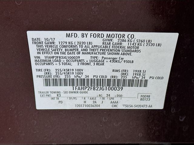 2018 Ford Taurus Limited