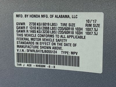 2018 Honda Odyssey EX-L
