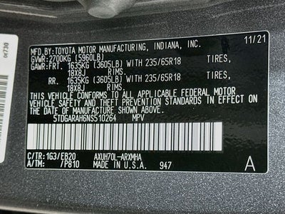2022 Toyota Highlander Hybrid XLE