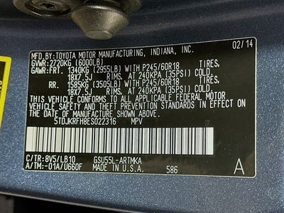 2014 Toyota Highlander XLE V6