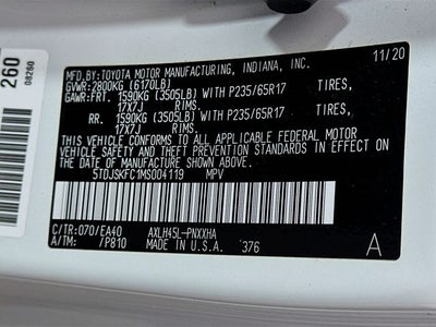 2021 Toyota Sienna XLE 7 Passenger