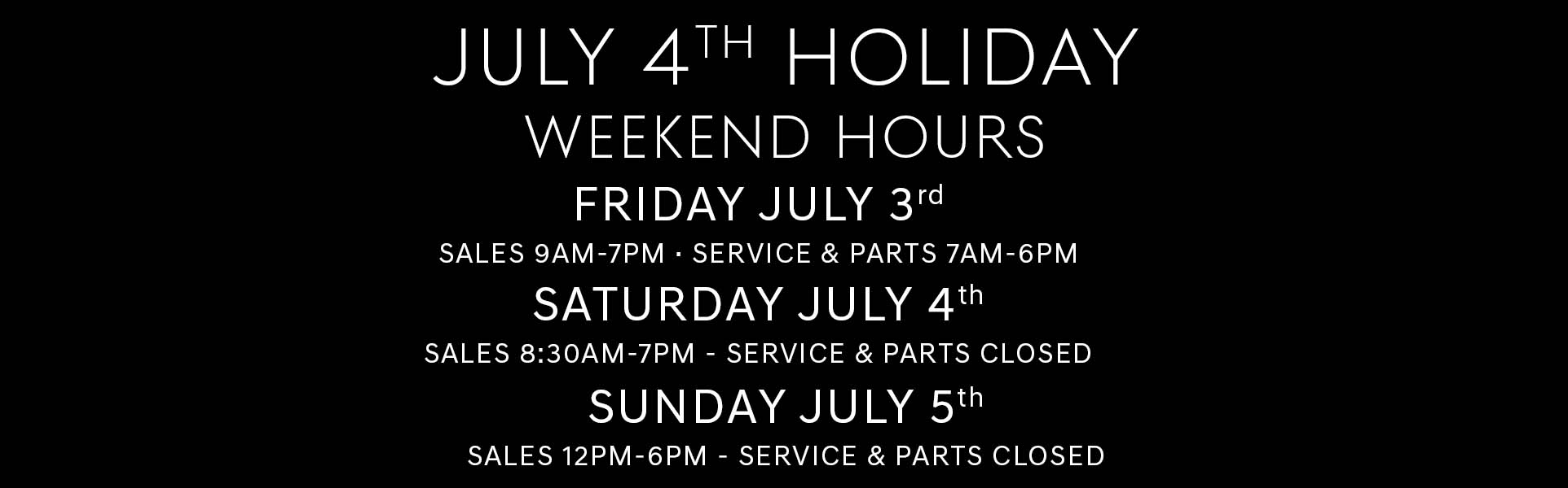 Lakeland GENESIS July 4th Weekend Hours