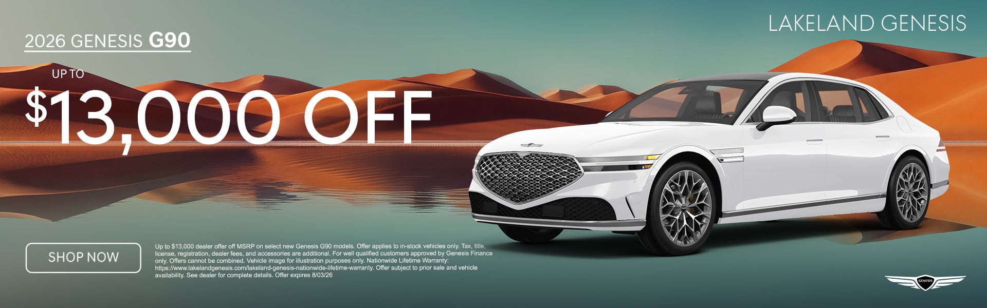 Save up to $13,000 off 2026 G90