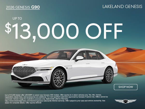 Save up to $13,000 off 2026 G90