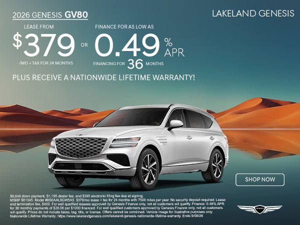 2026 Genesis GV80 Lease from $379/mo
