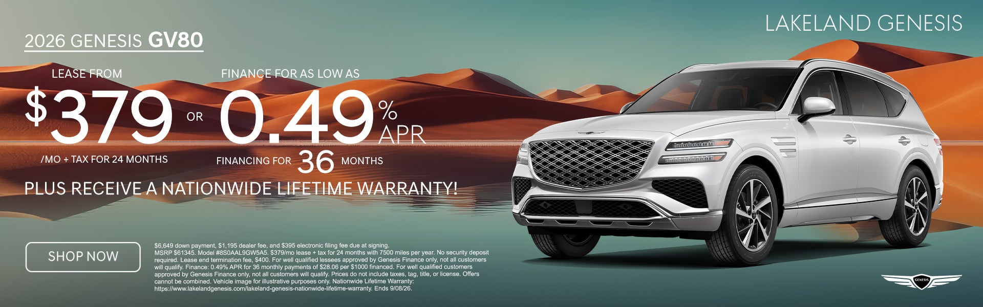 2026 Genesis GV80 Lease from $379/mo