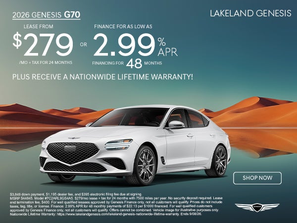 G70 $279/mo for 24 months OR get 2.99% APR