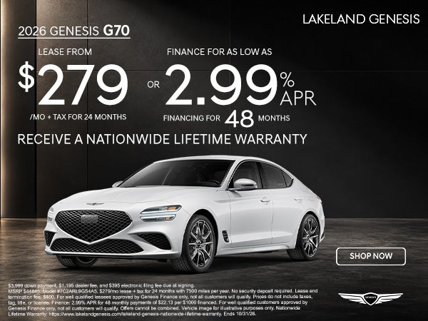 G70 $279/mo for 24 months OR get 2.99% APR