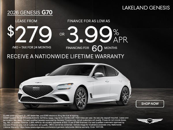 G70 $279/mo for 24 months OR get 2.99% APR
