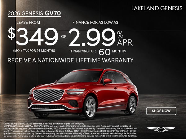 2026 Genesis GV70 2.5T Select Lease from $379 per month