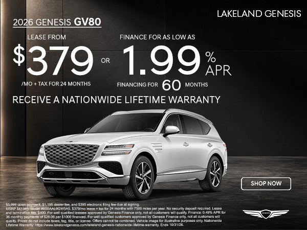 2026 Genesis GV80 Lease from $379/mo